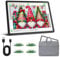 Leuchttisch A4 mit Tasche, 5600 Lux Sehr Hell LED Lightpad mit Seitliche Tasten, Magnetischer Clip, 6 Stufige Dimmung 3 Farbtemperatur Light Pad Lichtpad für Diamond Painting, Zeichnen Skizzieren