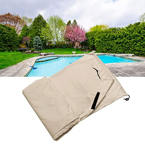 Copertura Impermeabile per Piscina all'aperto da Giardino Beige Akozon - Copertura per Piscina Avvolgibile per la Protezione del Cortile (S: 490 * 96 cm)