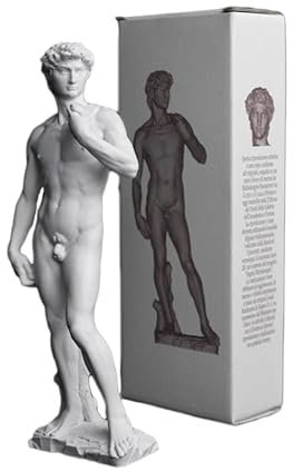 GINGERSHOPONLINE David-Statue von Michelangelo, Kunstreproduktion im Maßstab, erhältlich in 4 Größen, mit Box und Zertifikat (15 cm – 5,9 Zoll)