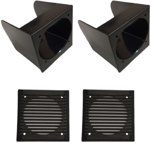 IPNOSIS Coppia Box + 2 Griglie Nere per Altoparlanti anteriori da 10 cm per Fiat Panda 141 dal 1986 al 2003