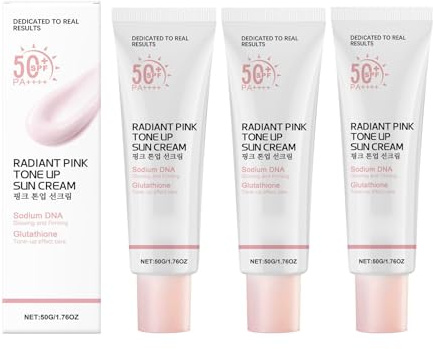 50 g Pink Tone Up Sun Cream, SPF/LSF 50 + PA+++, protezione solare rosa Tone-up, protezione solare luminosa e illuminante, crema solare coreana, idratante Tone Up Sun (3)