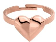 Purelei Geometrix Heart Ring Damen – Moderner Herzring aus wasserfestem Edelstahl – Verstellbarer Damenring (52-55) in Gold/Silber – Schmuck mit Bedeutung (Rosegold)