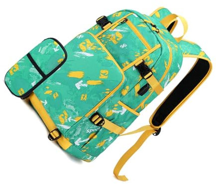 Ddujbtp Schulranzen Rucksack mit Federmäppchen Set für Jungen und Mädchen Laptoptaschen Große Kapazität Tagesrucksack USB-Ladeanschluss, grün, S, Taschen-Organizer