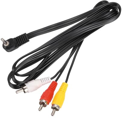 sourcing map TRRS3.5mm Male Right Angle to Gold Plating RCA Jack Cable(Red+White+Yellow) 1.2 M/4 ft Copper Core 2mm PVC Audio AUX Cable for High Fidelity Sound Transmission