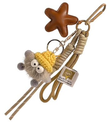 YiQinzcxg Corda intrecciata Portachiavi a forma di stella per bambole ciondolo a forma di stella per zaino borsa borsa decorazioni regali estetici borsa da appendere