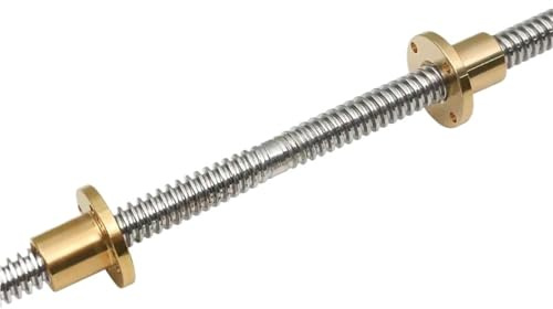 Husillo de bolas antirretroceso Tornillo T12 Con Rosca Derecha-izquierda, Varilla Trapezoidal De 2mm Tuerca For Impresora 3D Acero Inoxidable(1000mm with nut)
