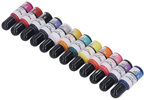 Acouto Pigmento Resina Epoxi 12 Colores Tinte Plástico para Manualidades Cemento Yeso Proyectos Artesanales Colorante para Resinas Epoxy Pigmentos para Hormigón y Escayola