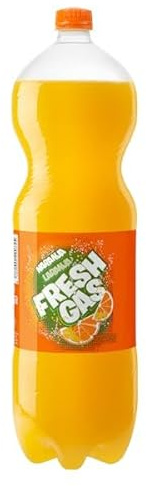 Fresh Gas Boisson Gazeuse à l'Orange, Pack de 6 Bouteilles de 2 Litres, Sans Sucres Ajoutés