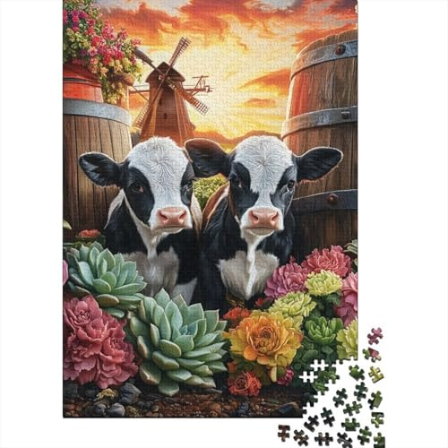 Puzzle Tiere Milch Blumen Landschaft Heimdeko Großes Geschenk