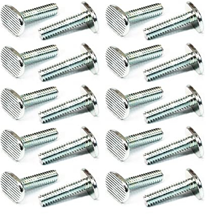 POWERTEC Confezione da 20 bulloni a T da 1/4-20 per binario a T, bulloni a T lunghi 1 pollice per binario a T universale, accessori per binari a T, per maschere e dispositivi per la lavorazione del