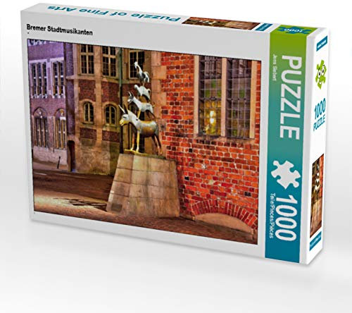 CALVENDO Puzzle Bremer Stadtmusikanten 1000 Teile Puzzle quer | Lege-Größe cm Foto-Puzzle für glückliche Stunden