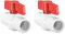 sourcing map 2Pcs PVC Kugelhahn Wasserrohr Gewindeenden 1 Innendurchmesser Rot Weiß