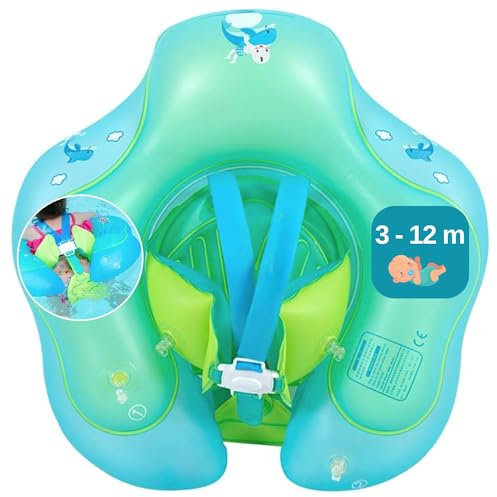 Trendy and Chic Bouée Double Flotteur de Sécurité Piscine Mer Plage - Bouée Gonflable Apprentissage de la Natation avec Harnais pour Bébé et Enfant - Modèle pour Bébé de 5 à 11 kg (3 à 12 Mois)