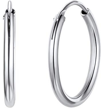 ChicSilver Creolen 925 Silber Ohrstecker für Damen 2MM Creolen Ohrringe Silber 925 Damen Ohrstecker Kleine Kreolen 925 Mädchen Huggie Creolen Hoop Ohr Piercing Ohrschmuck für Alltag