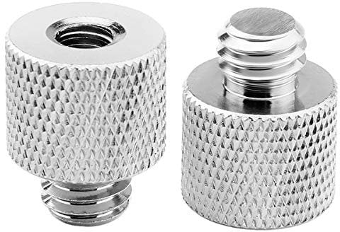JOMLEY 1/4 to 3/8 Adapter,1/4-20 Female to 3/8-16 Male Screw Thread Adapter for Camera Monitor - 2 Pack