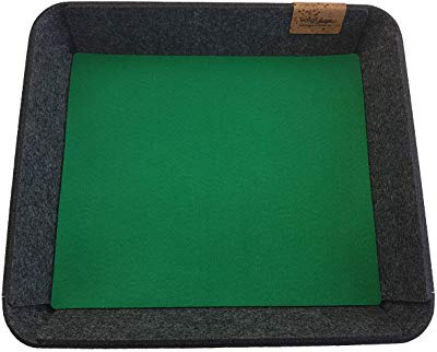 voigtdesign Schale FILZ anthrazit meliert Deko Tisch Aufbewahrung Ordnung Kommode Regal Büro 3 Ausführungen (S5 - ca.26x22x5cm, anthrazit meliert, 134 dunkelgrün)