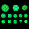 Bescon Super Glowing in Dark Complete Polyhedral RPG Dice Set 13pcs D3-D100