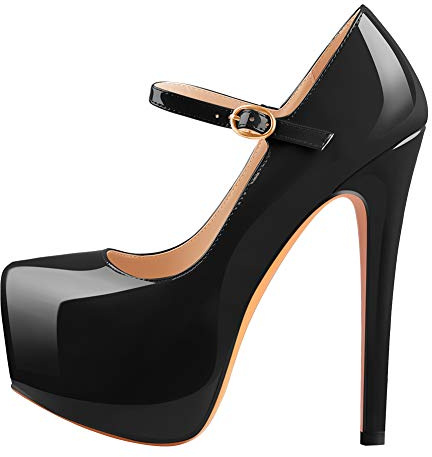 Only maker Women's Mary Jane Stiletto Pumps Buckle Platform High Heels