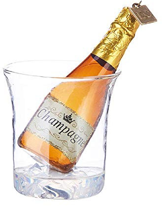 Raz Eiskübel aus Glas mit Champagnerornament, 10,7 cm