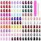 720 Pièces Court Stiletto Faux Ongles, Kalolary 30 Couleurs Faux Ongle Amande Faux Ongle à Couverture Complète Avec Lime & Bâton À Ongles pour Femme Filles Unie Kit d’Ongle Artificiel au Salon Maison