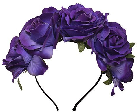 Serre-tête gothique Lolita Rose Fleur Punk Couronne (Violet)
