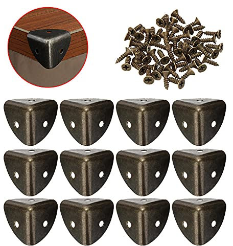 JSLTXDY Eckschutz Aus Metall 12Pcs Retro Blechdose Geschenkbox Wrap Corner Holzmöbel Eckenschutz Metall Eisen Schreibtisch Kantenschutz Dekor Hardware