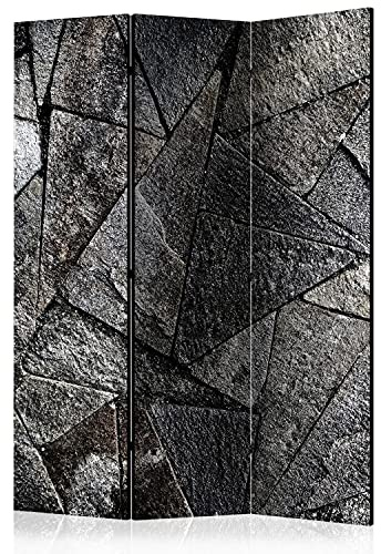 murando - Paravent Raumteiler Betonoptik, 135x172 cm, 3-teilig, Wohnzimmer | Mobiler Sichtschutz, sofort einsatzbereit, Holzrahmen, ideal fürs Wohnzimmer oder Büro, geruchsneutral, lichtbeständig
