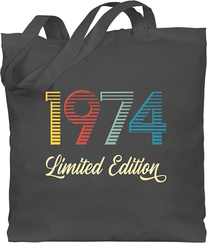 Baumwolltasche - 50. Geburtstag - Limited Edition 1974 - Unisize - Dunkelgrau - 50 50.geburtstag taschen geschenk tasche 50iger baumwollbeutel für frauen ab geschenkbeutel (50) jutebeutel