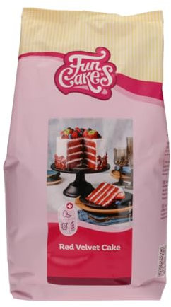 Mix für Red Velvet Cake: Einfach zu verwendender, schön weicher und flauschiger Kuchen mit leichtem Schokoladengeschmack, perfekte rote Farbe, auch für Cupcakes aus rotem Samt geeignet, Halal. 4 Kg.