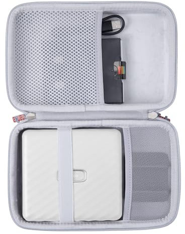 Khanka Hartschalen-Tragetasche für Fujifilm Instax Link Wide Fotodrucker, nur Hülle(Esche Weiß)
