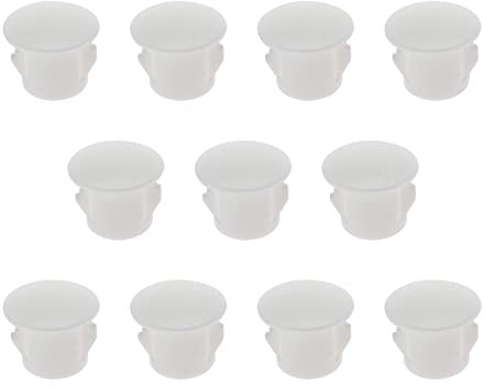 ECSiNG 100pcs Bouchons de Trou en Plastique Blanc 10mm Encliquetable dans Trou de Verrouillage Tube en Acier Meubles Clôture Poteau Tuyau Embouts pour Placards Armoires