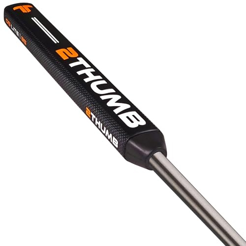 2 Thumb OG Non-Taper Lite 43 Golf-Puttergriff, professionelle Golfgriffe mit weicher und flacher Oberflächenstrukturkontrolle, leichter und bequemer Griff, Golfschlägergriffe, 43 mm x 28 mm, Schwarz