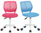 Homy Casa 2er Set Schreibtischstuhl Verstellbarer Drehstuhl Bürostuhl Stoffsitz Ergonomischer Arbeitsstuhl ohne Armlehne, Rosa und Blau