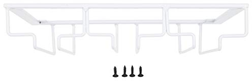 JYCRa Debajo del Gabinete Soporte de Copa de Vino de Metal, Estante para Copas Vasos Colgador de Almacenamiento Organizador de Metal Colgante para(3 ranuras longitud 30 cm ancho 22,5 cm blanco)