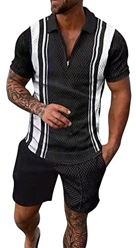 Ensemble Chemise et Short pour Hommes Tenues d'été Costume décontracté à Manches Courtes pour Hommes 2 pièces Ensemble de survêtement Shorts sous-vêtements Poids Lourds Hommes (Dark Gray, XXL)