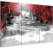 Runa Art Wandbilder Wasserfall Bild XXL Wohnzimmer Schwarz Rot Natur 120 x 80 cm 3 Teilig 043631a