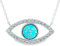 Heart's Art Australia Halskette mit Anhänger Evil Eye und Herz mit Opal und Kristall, handgefertigt, Goldkette aus Sterlingsilber (Turquoise, Gelbgold)