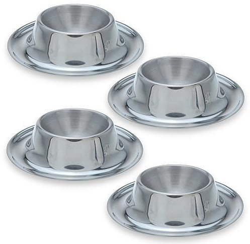 MIJOMA 4 Stück Edelstahl Eierbecher, Silber Matt, Rostfreie und Spülmaschinenfeste Eierhalter, Elegantes und Zeitloses Design, langlebig und unzerbrechlich, Stapelbar. Must-Have für jeden Haushalt.