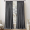 PONY DANCE Extra Lange Gardinen und Vorhänge Samt Grau Thermovorhang Kälteschutz Samtvorhang mit Kräuselband für Schiene Gardine Blickdicht Velvet Curtains Living Room, 2er Set H 260 x B 132 cm