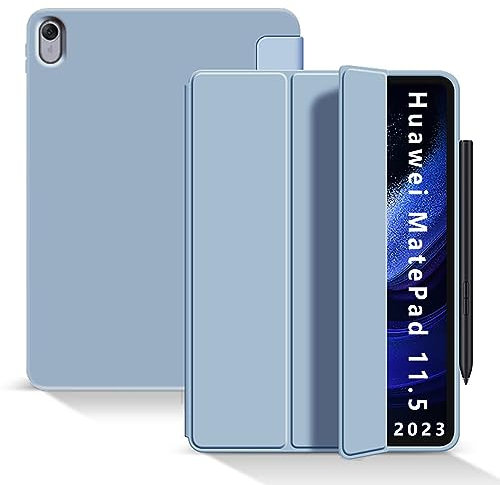 GIOPUEY Cover Compatibile con Huawei MatePad 11.5 2023, Flip Pelle + Morbida custodia in silicone, consistenza simile alla pelle - Blue