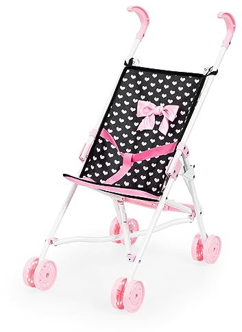 Bayer Design 30560AA Puppenbuggy, zusammenklappbar, Doppelräder, Sicherheitsgurt, aus Metall
