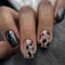 24pcs Short Square False Nails - Black, Glitter Gold, Pink Press-on Cowprint Nails - Removable Glue-on Full Cover Acrylic Fake Nail Set for Women, Brides - Nail Art Accessories