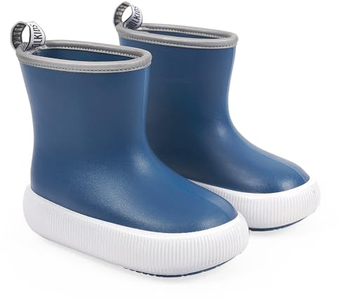 PERLETTI Modische Gummistiefel für Kinder 3 4 5 6 Jahre - Einfarbige Reflektierende Regenstiefel