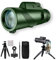 80x100 Monocular Telescope High Powered for Smartphone Monoculars for Adults High Definition Monocular Telescope for Stargazing Hunting Wildlife Bird Watching Travel Camping Hiking (Green)