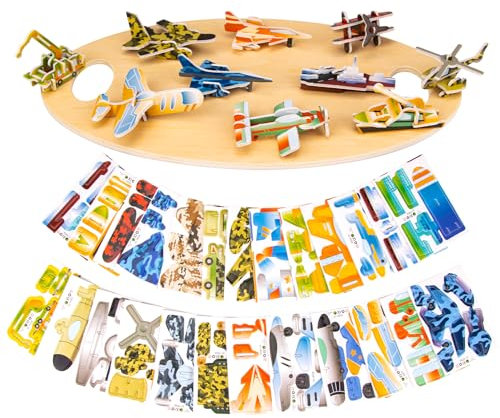 3D-Puzzles für Teenager,25-teiliges pädagogisches Cartoon-3D-Puzzle-Kit,3-D-Puzzle-Set für Teenager konstruierbar, lustige Kunsthandwerks-Geburtstagsgeschenke für Jugendliche,Flugzeug