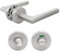 Probrico Brushed Nickel Door Levers On Rose Liberty Door Handle Set,Bathroom Door Handle Set with Round T-Bar Internal Door Handles and Bathroom Lock Thumb Turn & Release Set 4 Pack,No Latch Included