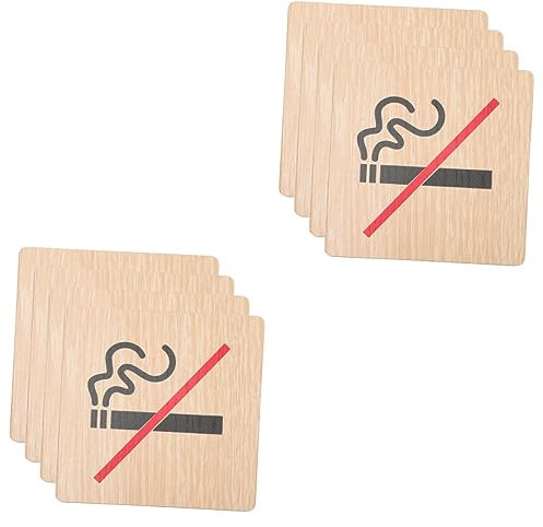 ULTECHNOVO 8pièces Panneau Bois Interdiction De Fumer Signalisation Avertissement Pour Restaurants Écoles Hôtels Panneau Bois Pratique Esthétique