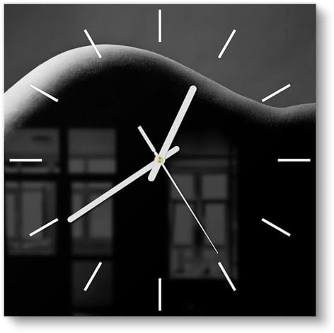 DEQORI Glasuhr | 30x30 cm | Motiv Formen im Kontrast | ausgefallene leise Design Uhr aus Glas | Wanduhr für Wohnzimmer & Küche | moderne Hingucker Uhr für die Wand