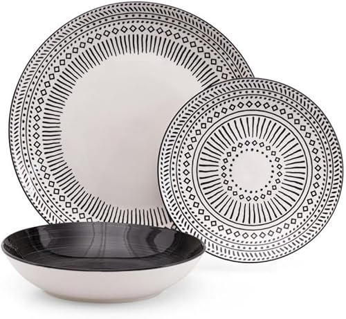 Servizio Piatti per 12 Persone in Gress Porcellana 36 pezzi per Lavastoviglie modello (masais)