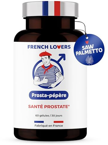 PROSTAPÉPÈRE Santé de la Prostate et Confort urinaire - Saw Palmetto, Prunier d'Afrique, Ortie piquante, Extrait de Courge, Zinc - 100% Naturel - 60 gélules vegan.